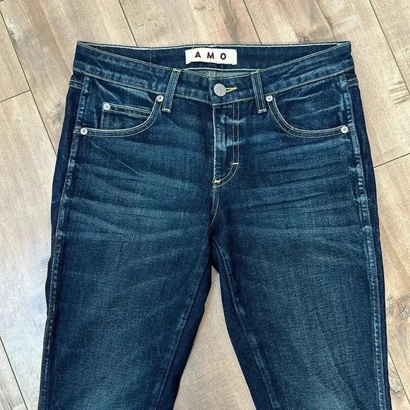AMO Jeans Twist Cropped Jeans in True Blue Sz 27 - Picture 4 of 10